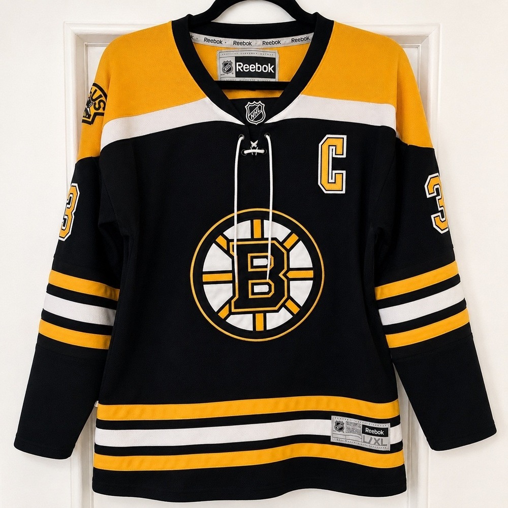Reebok Boston Bruins Zdeno Chara 33 Captain NHL Hockey Jersey Youth L/XL Black